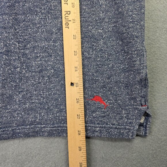 Tommy Bahama Sweater Mens Large Blue Heather Crewneck Pullover Knit Marlin Logo - Picture 8 of 11